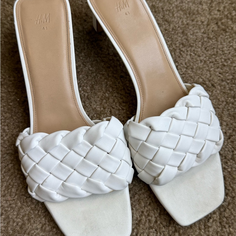 H&M Women's White Braided Sandals